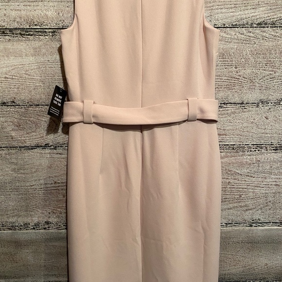 Express Belted Mock Neck Sheath Dress Truffle Pink - Picture 7 of 11
